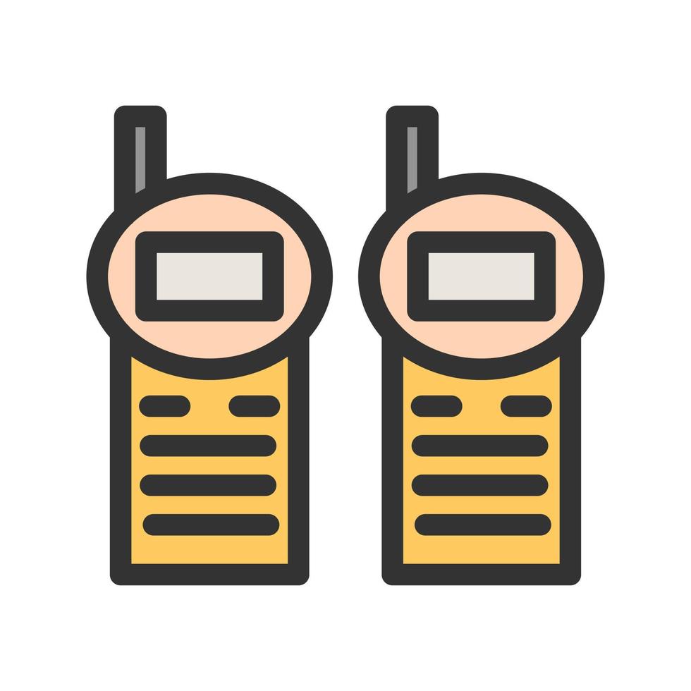 icono de línea llena de walkie talkie vector