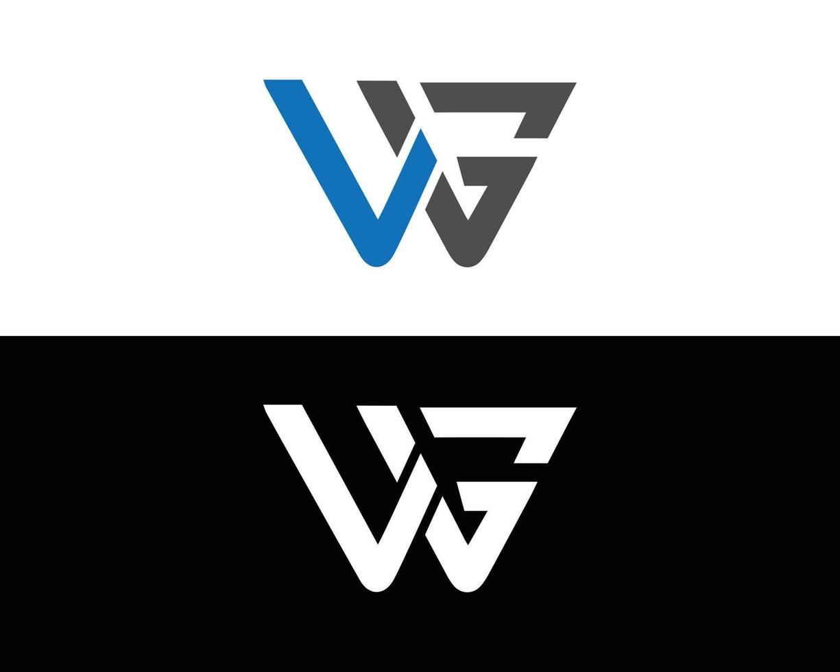 plantilla de vector moderno de diseño de logotipo e icono de letra wg.
