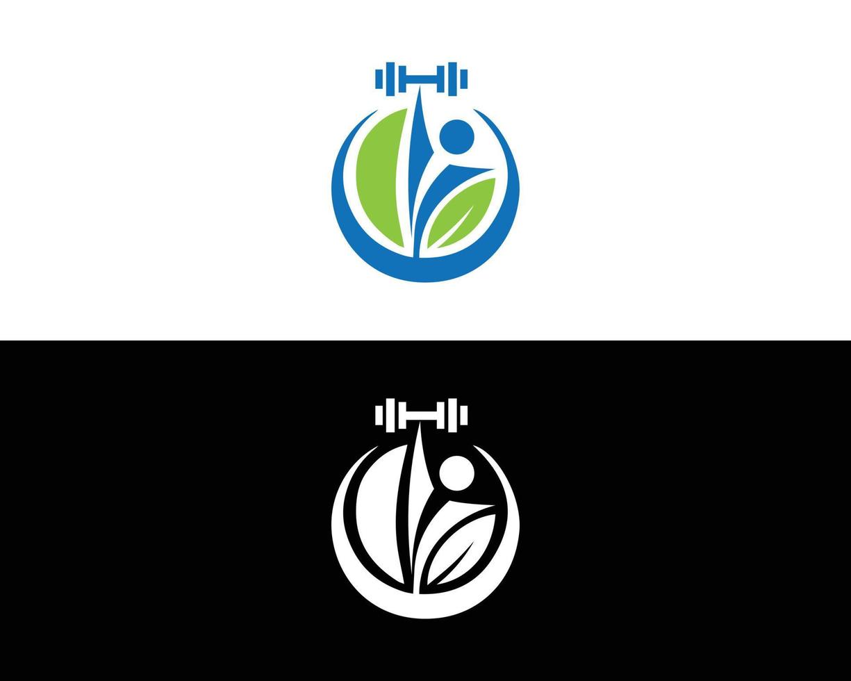 Natural Fitness and Gym logo icon design vector illustration.