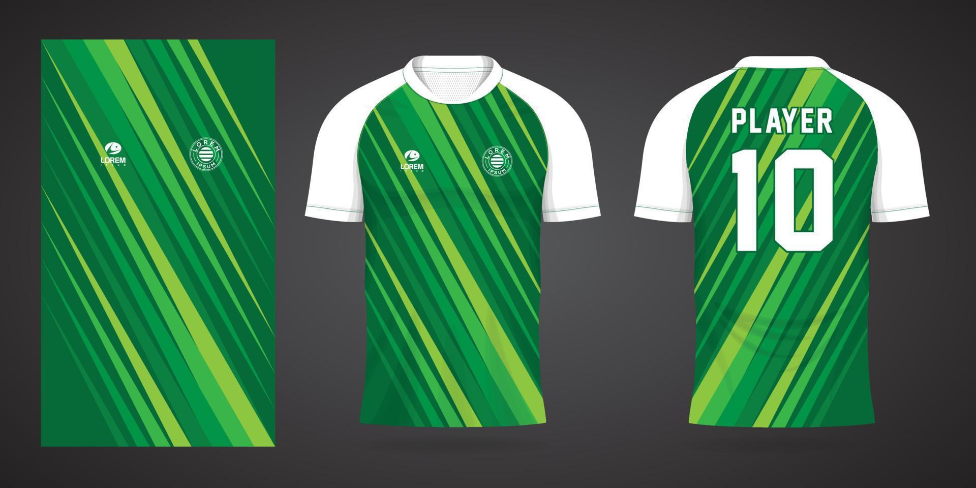 plantilla de diseño de deporte de camiseta de fútbol verde vector