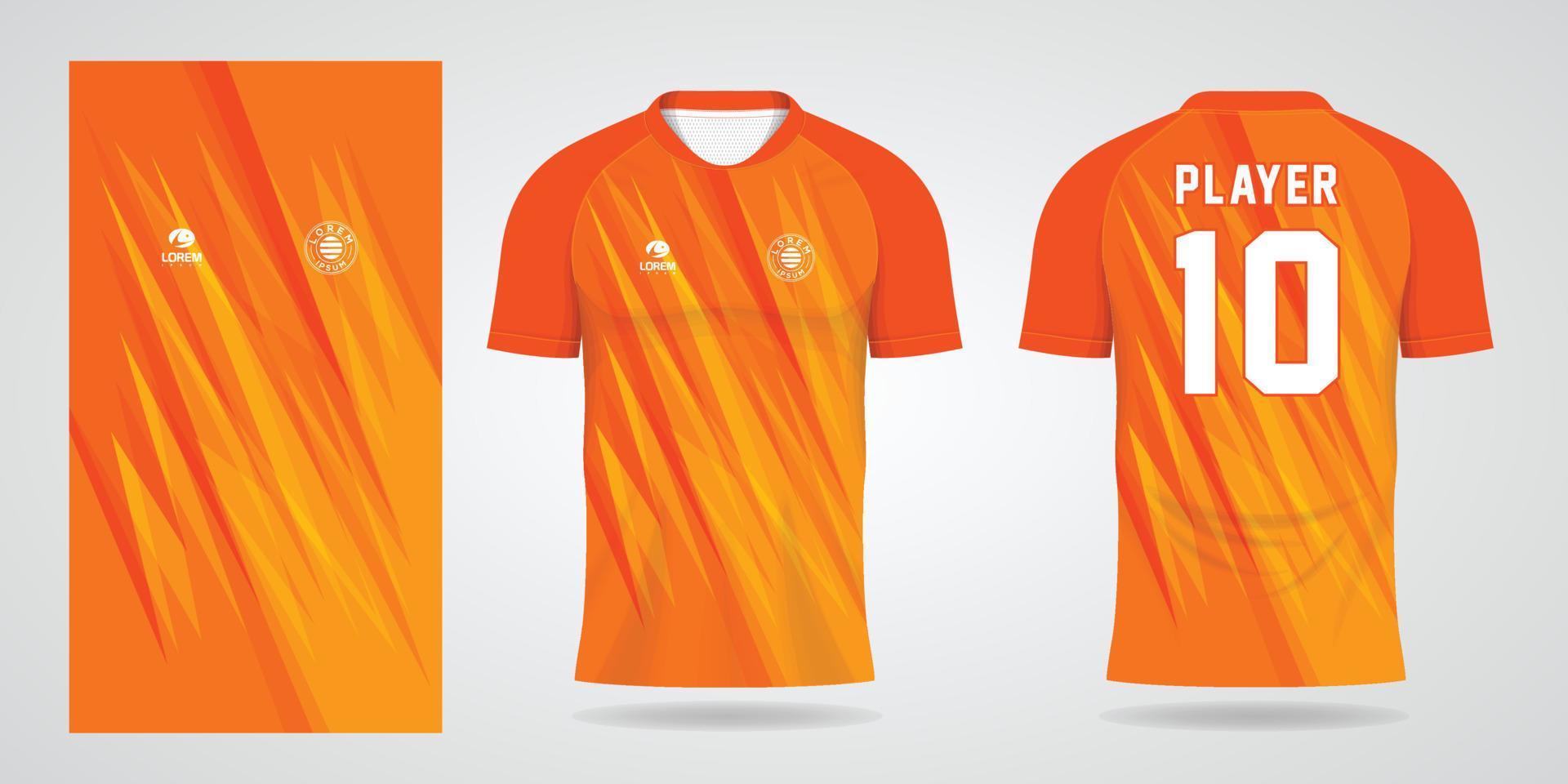 plantilla de diseño de deporte de camiseta de fútbol naranja vector