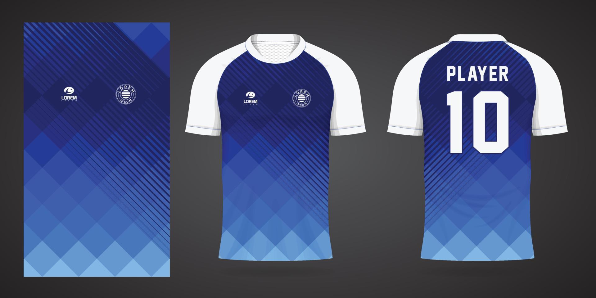 blue football jersey sport design template vector