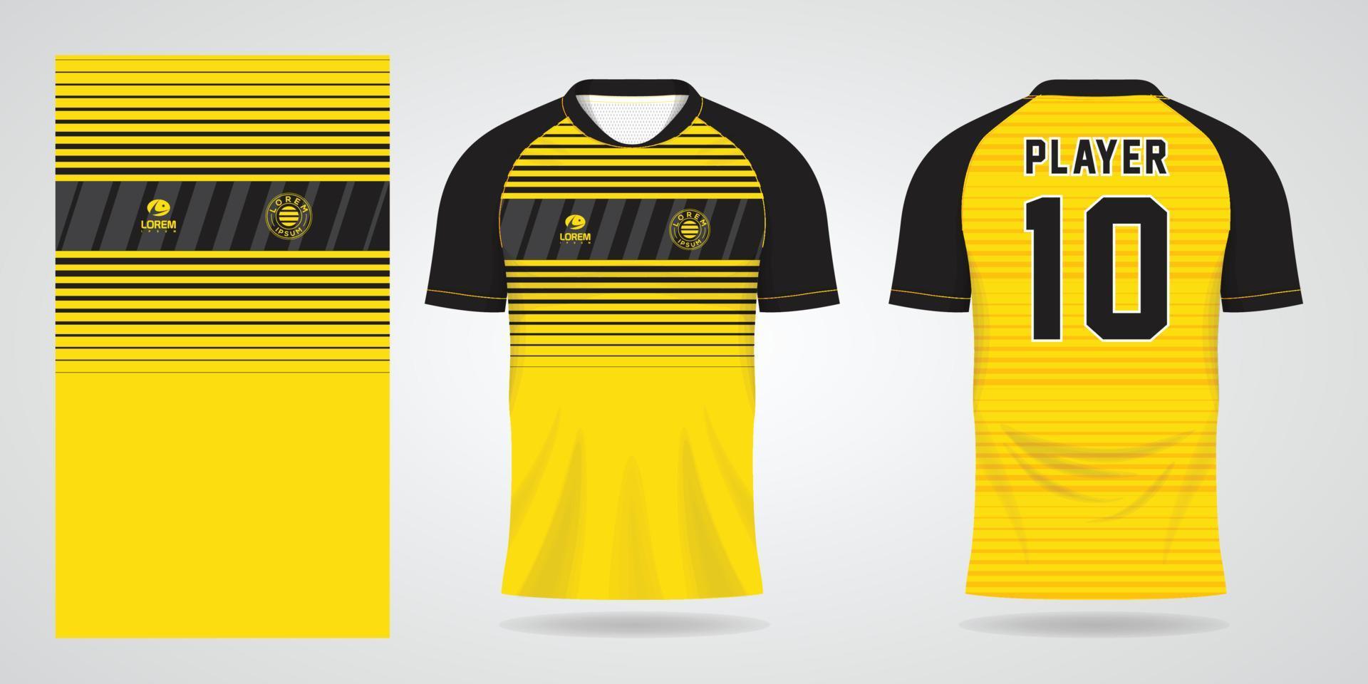 yellow football jersey sport design template vector