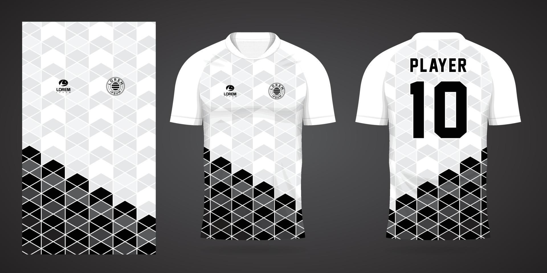 plantilla de diseño deportivo de camiseta de fútbol blanca vector