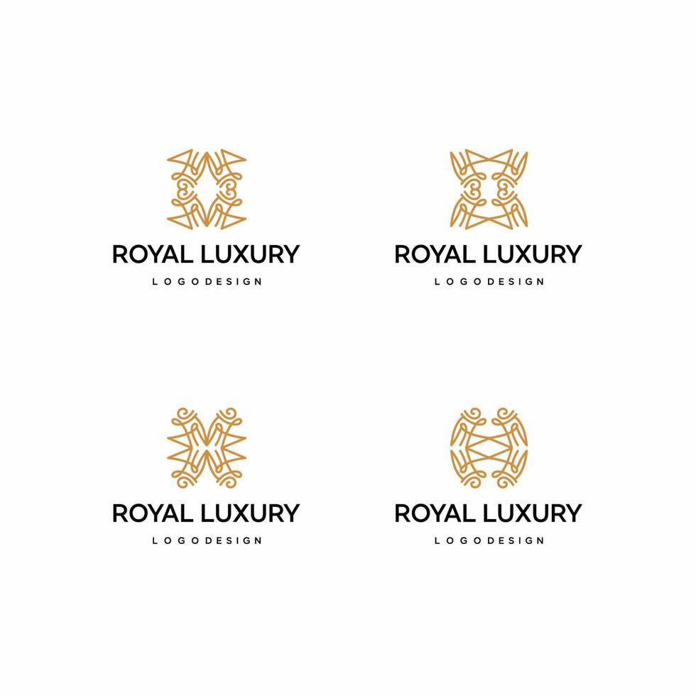 Elegant logo design with luxury theme and gold color vector