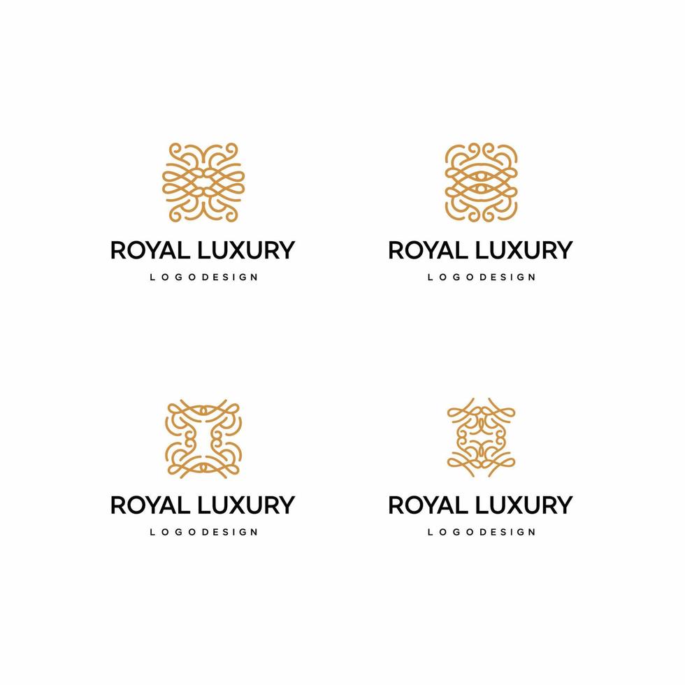 Elegant logo design with luxury theme and gold color vector