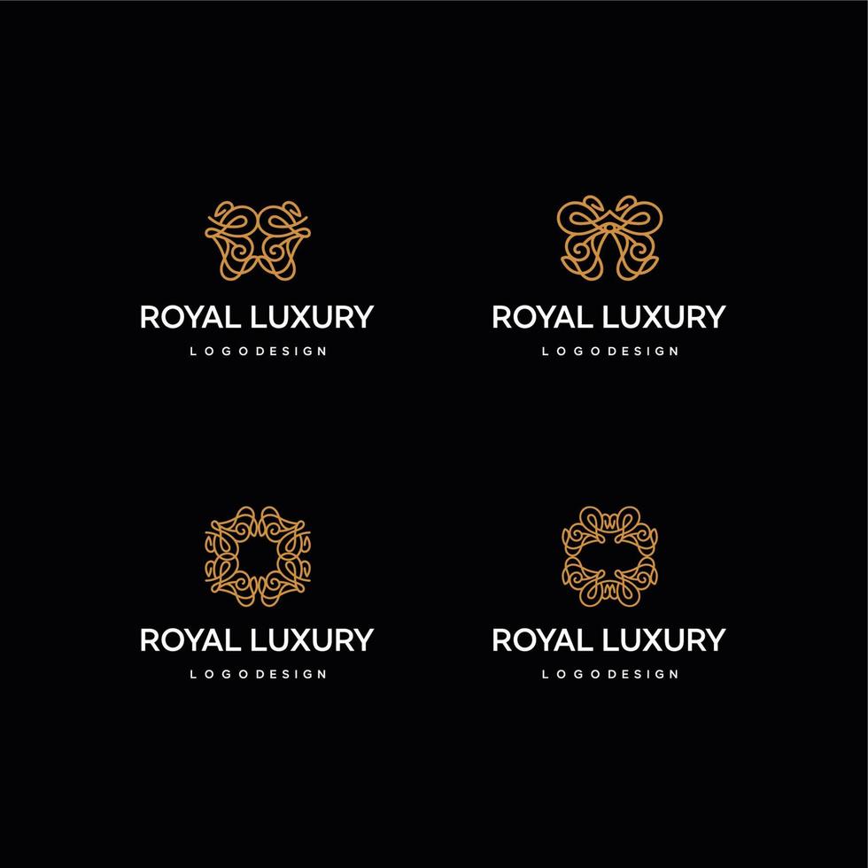 Elegant logo design with luxury theme and gold color vector