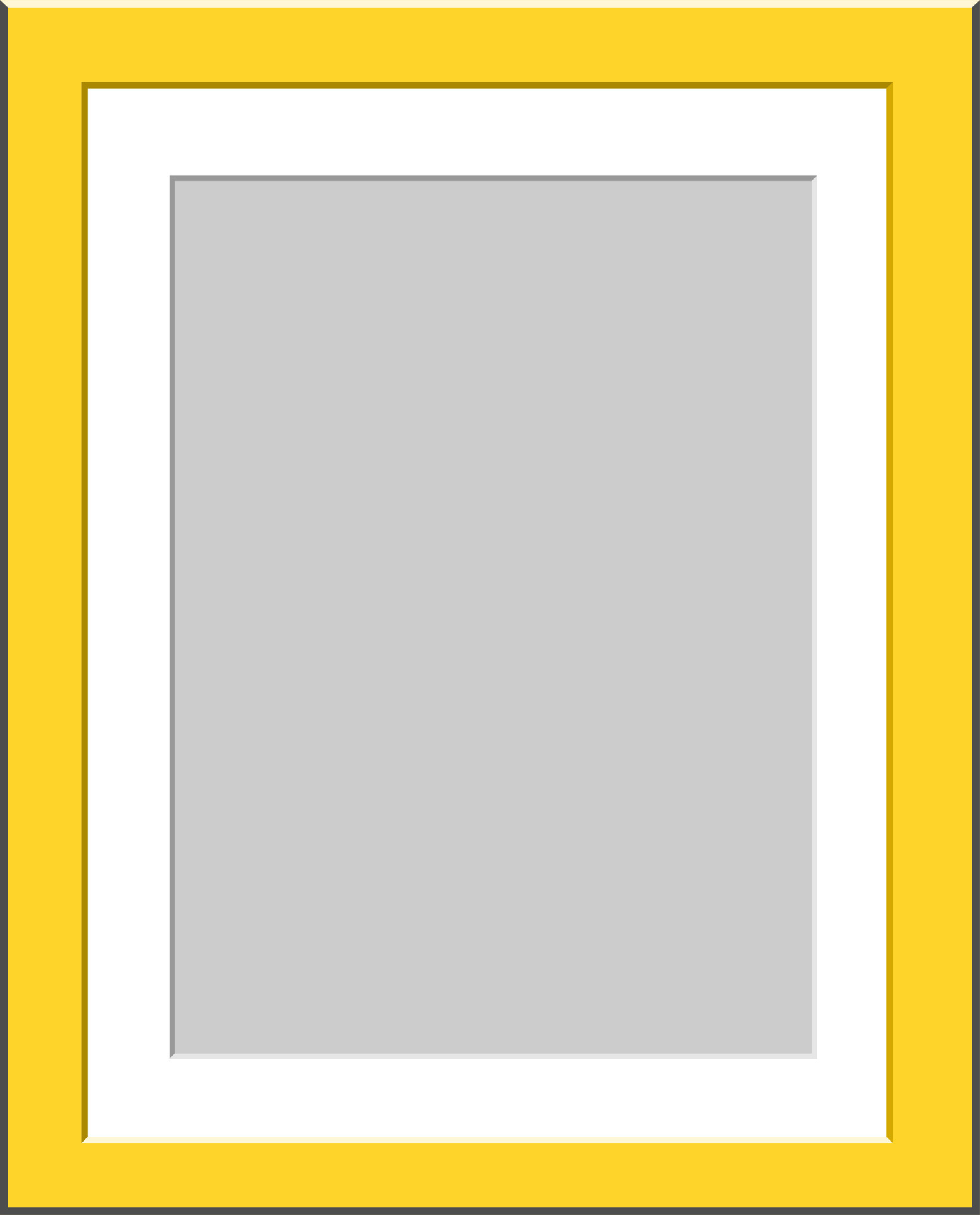 yellow photo frame template. Blank rectangular vertical banner with