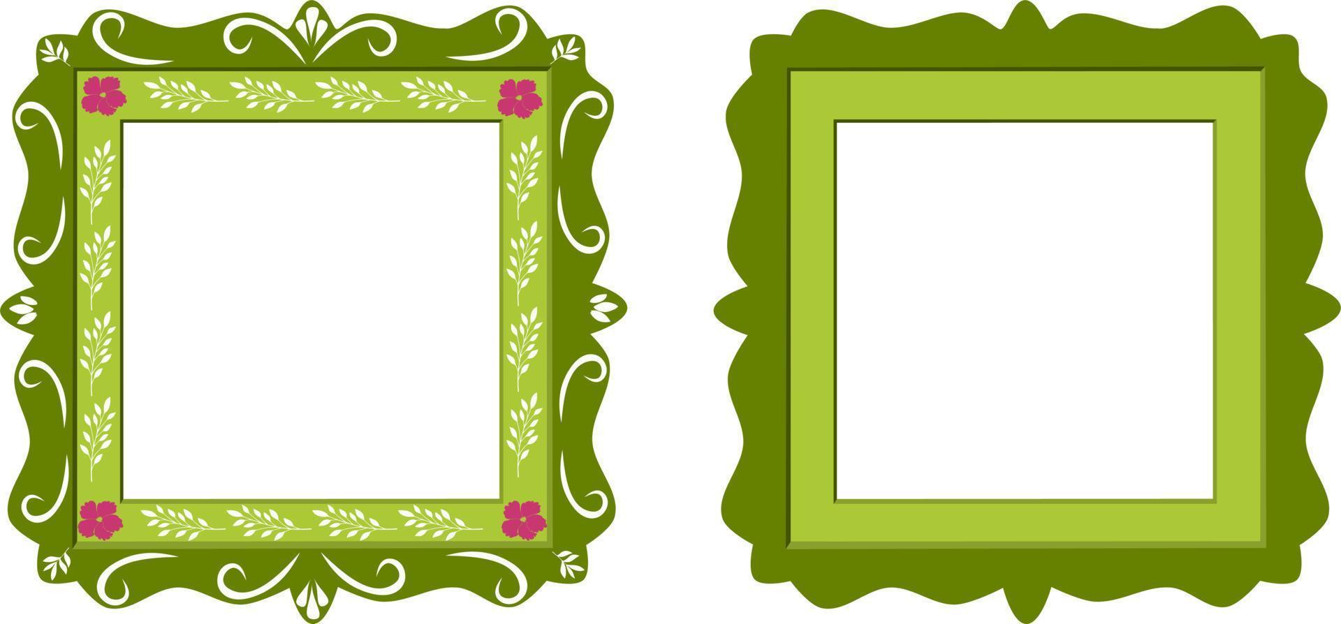 green photo frame. vector