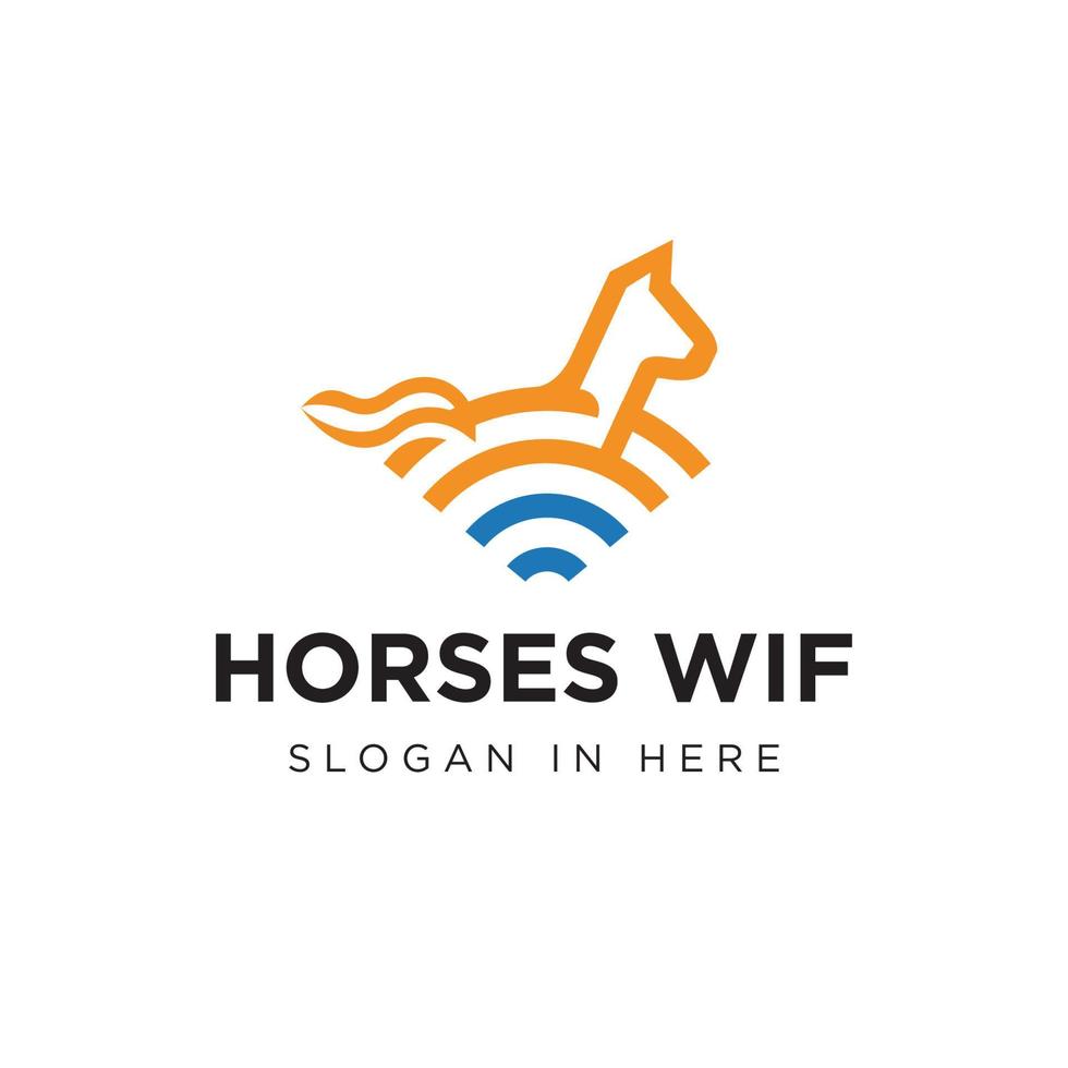 diseño de ilustración de icono de logotipo de vector inalámbrico de caballo