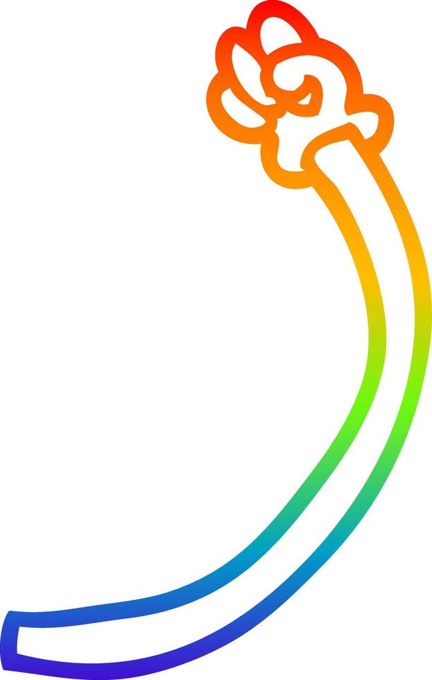 rainbow gradient line drawing cartoon retro hand gestures vector