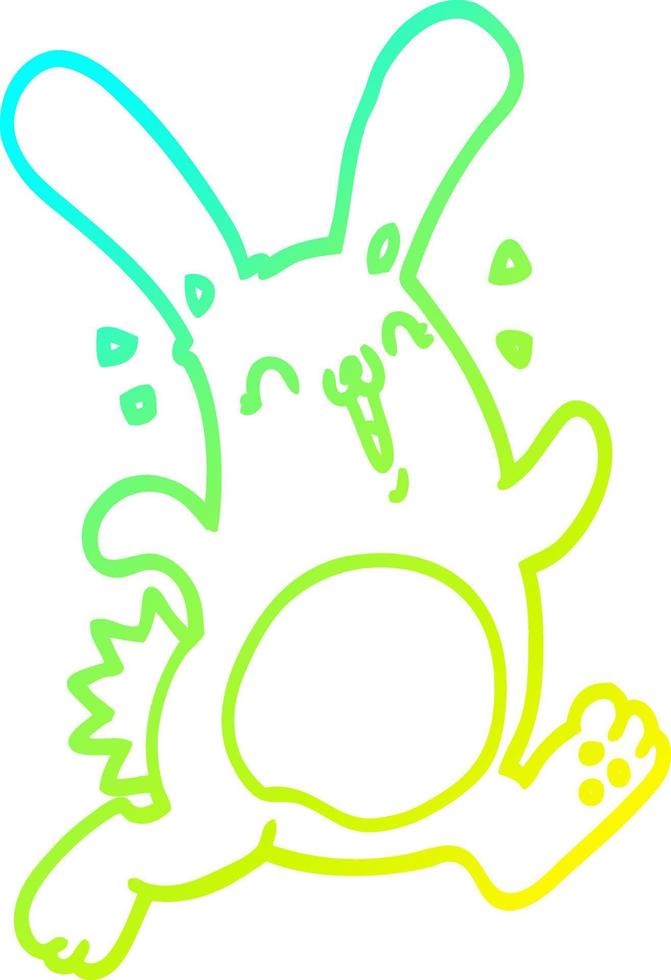 cold gradient line drawing cartoon rabbit vector