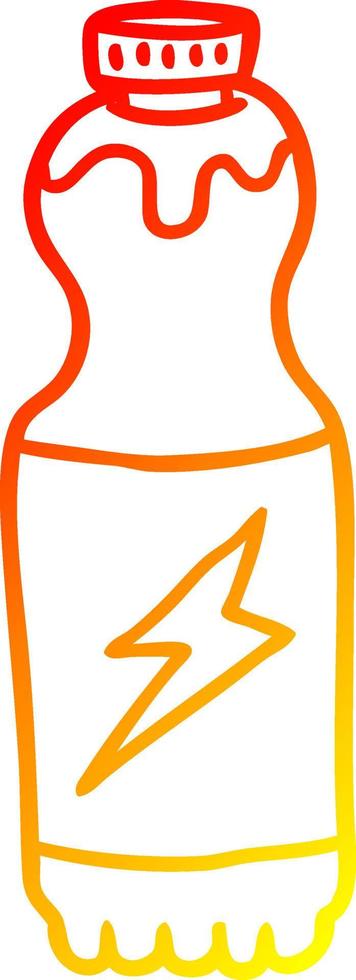 warm gradient line drawing soda bottle vector