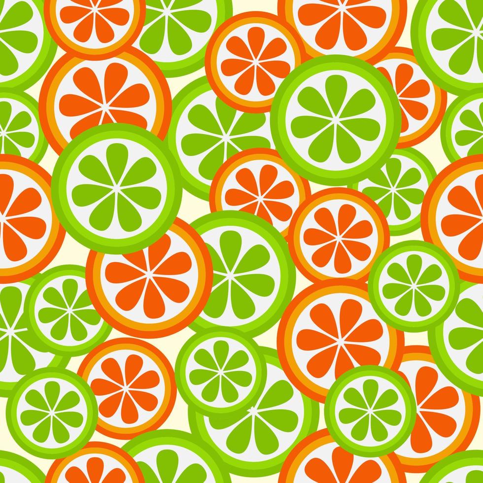 seamless citrus pattern grapefruit and lime flat design vector