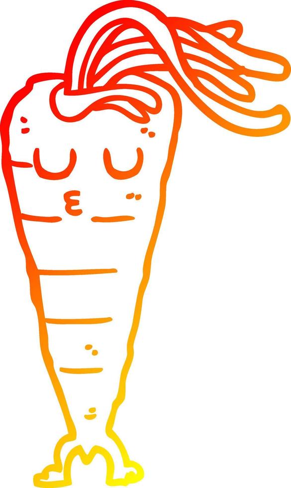 warm gradient line drawing cartoon carrot vector