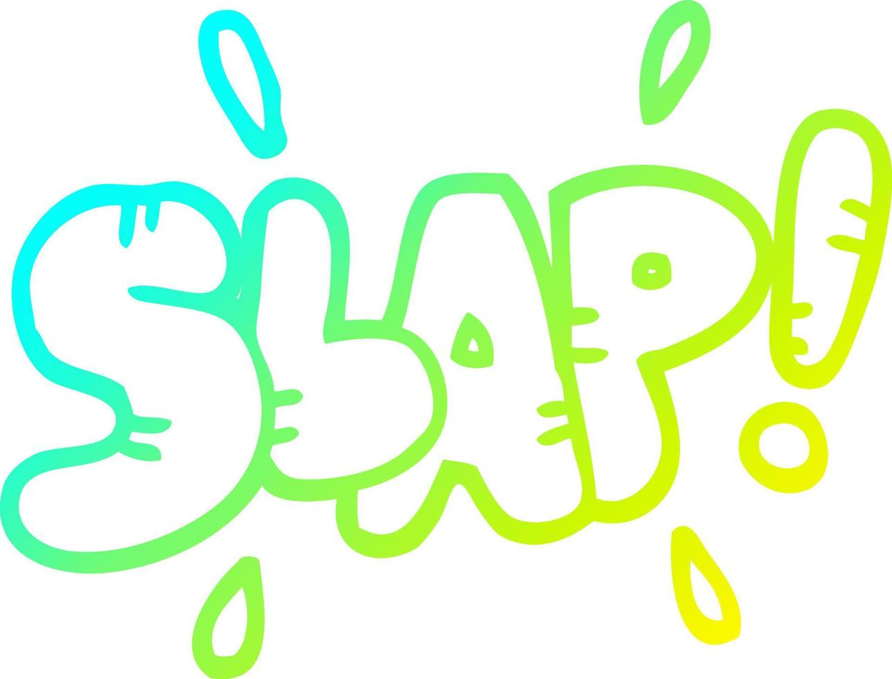 cold gradient line drawing cartoon slap symbol vector