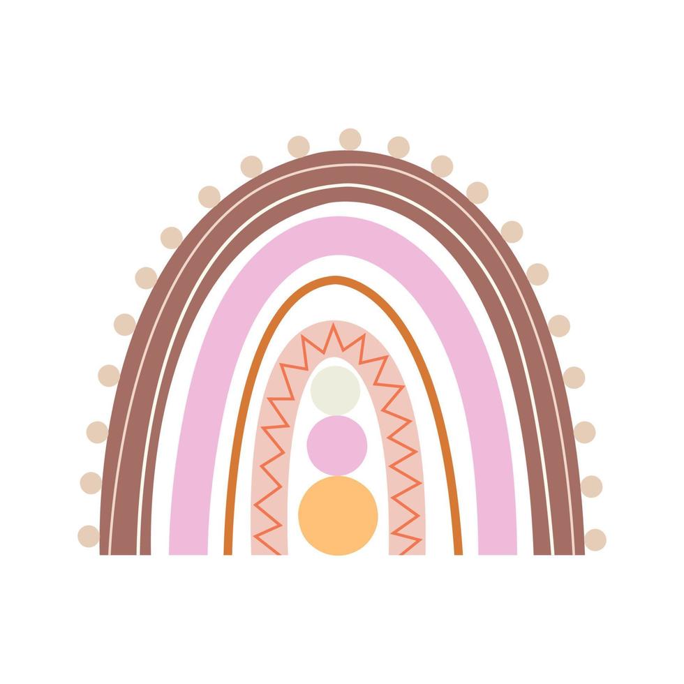 Cute simple boho rainbow vector