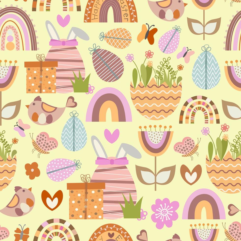 Easter vector seamless pattern