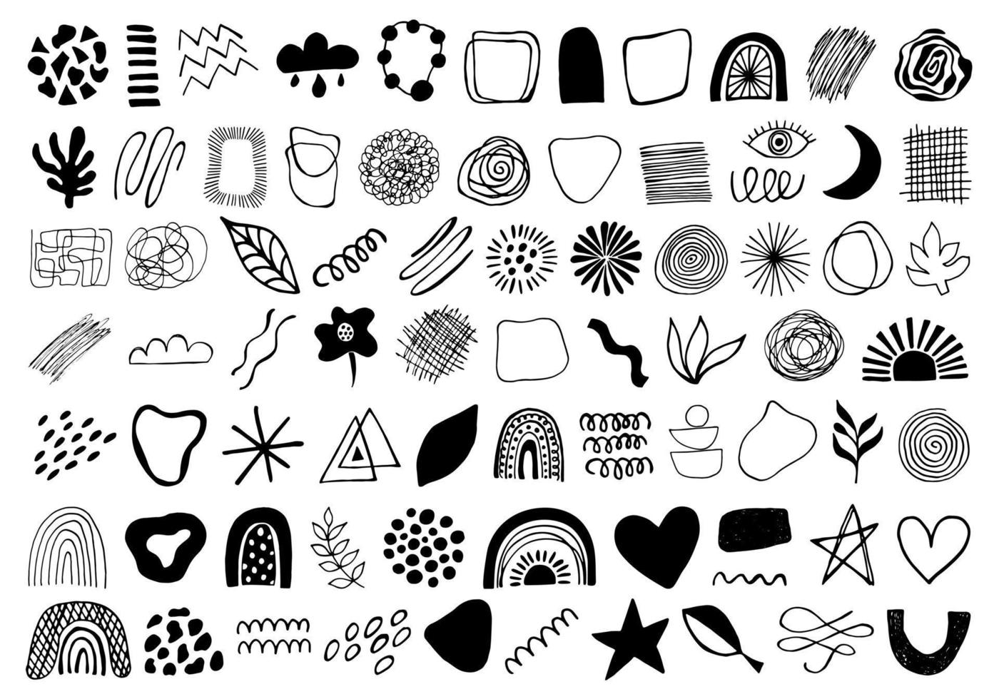 Collection of modern abstract shapes for boho style design vector