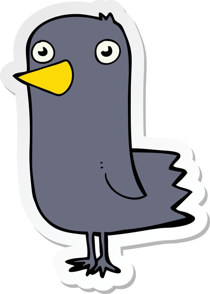 sticker of a cartoon bird vector