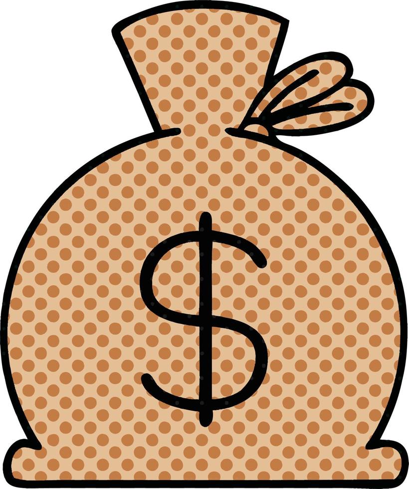 comic book style cartoon bag of money vector