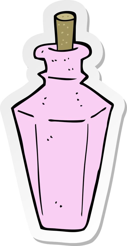 sticker of a cartoon perfume fragrance bottle vector