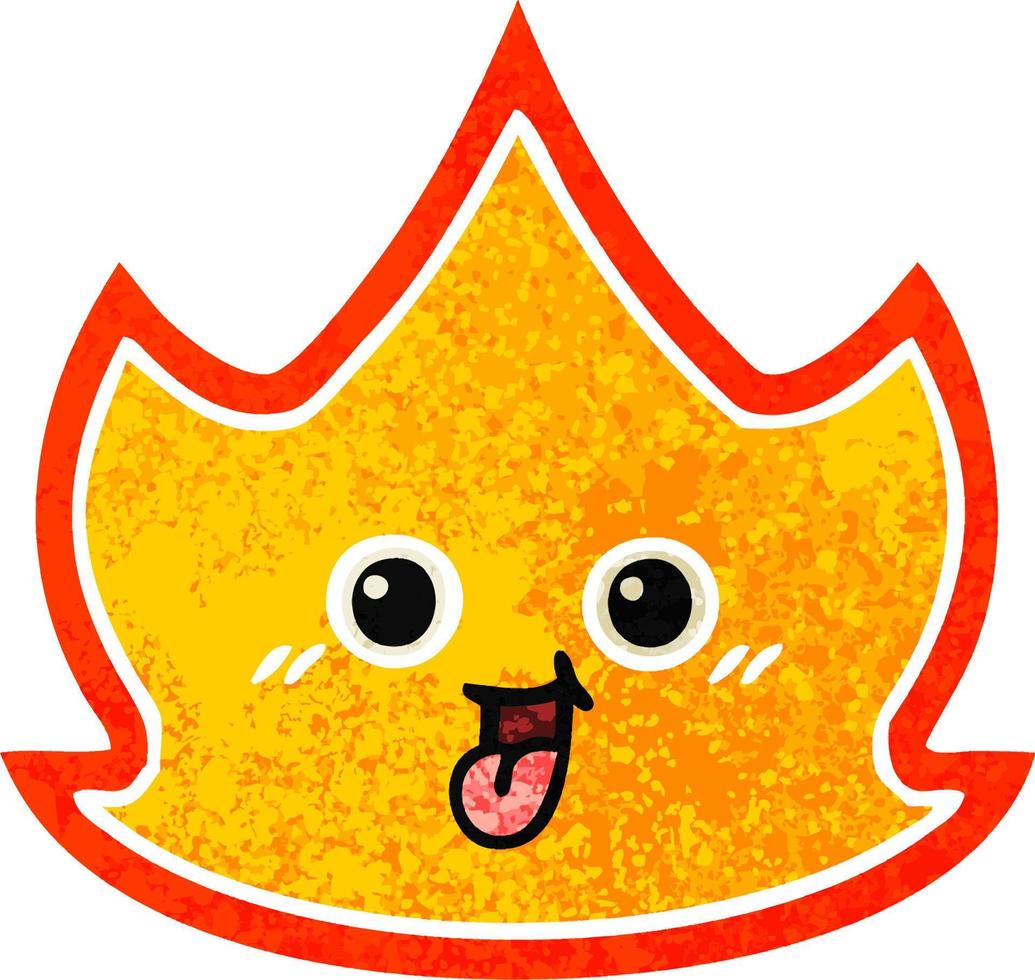 retro illustration style cartoon fire vector