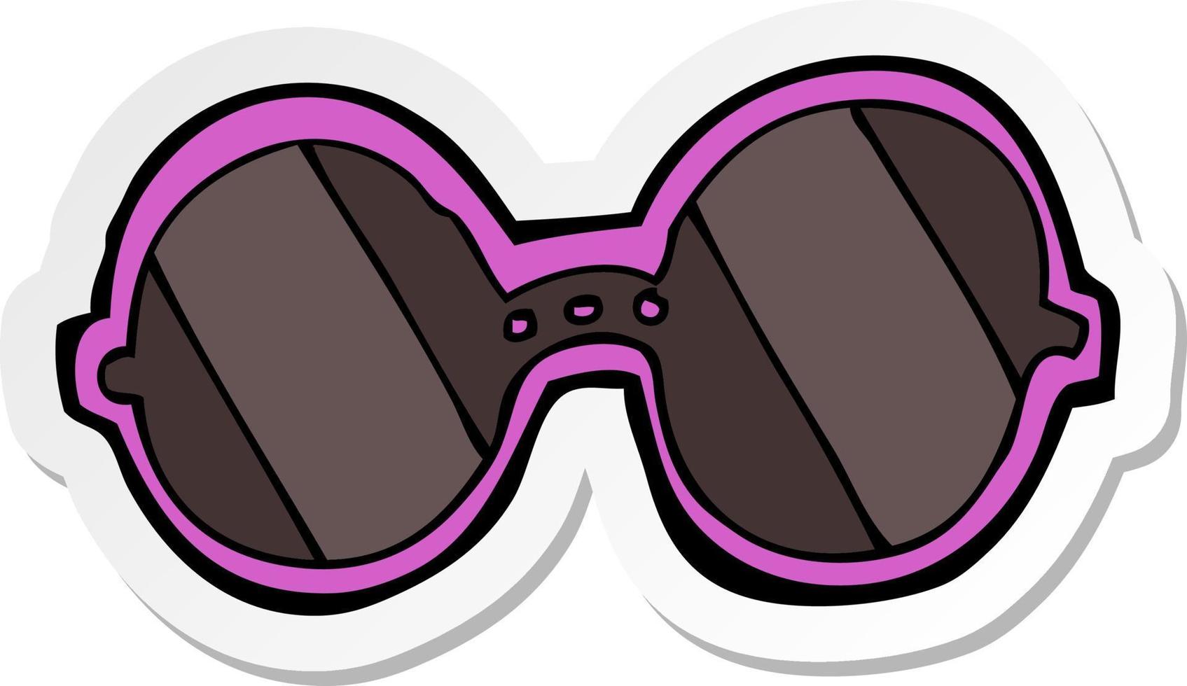 sticker of a cartoon sunglasses vector