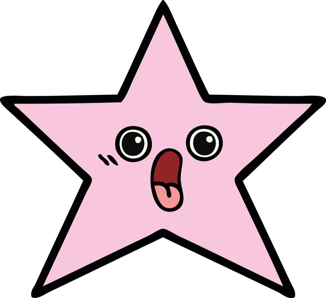 cute cartoon star fish vector