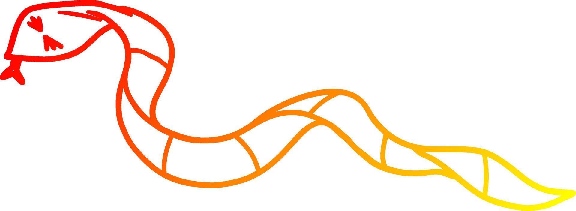 warm gradient line drawing cartoon snake vector