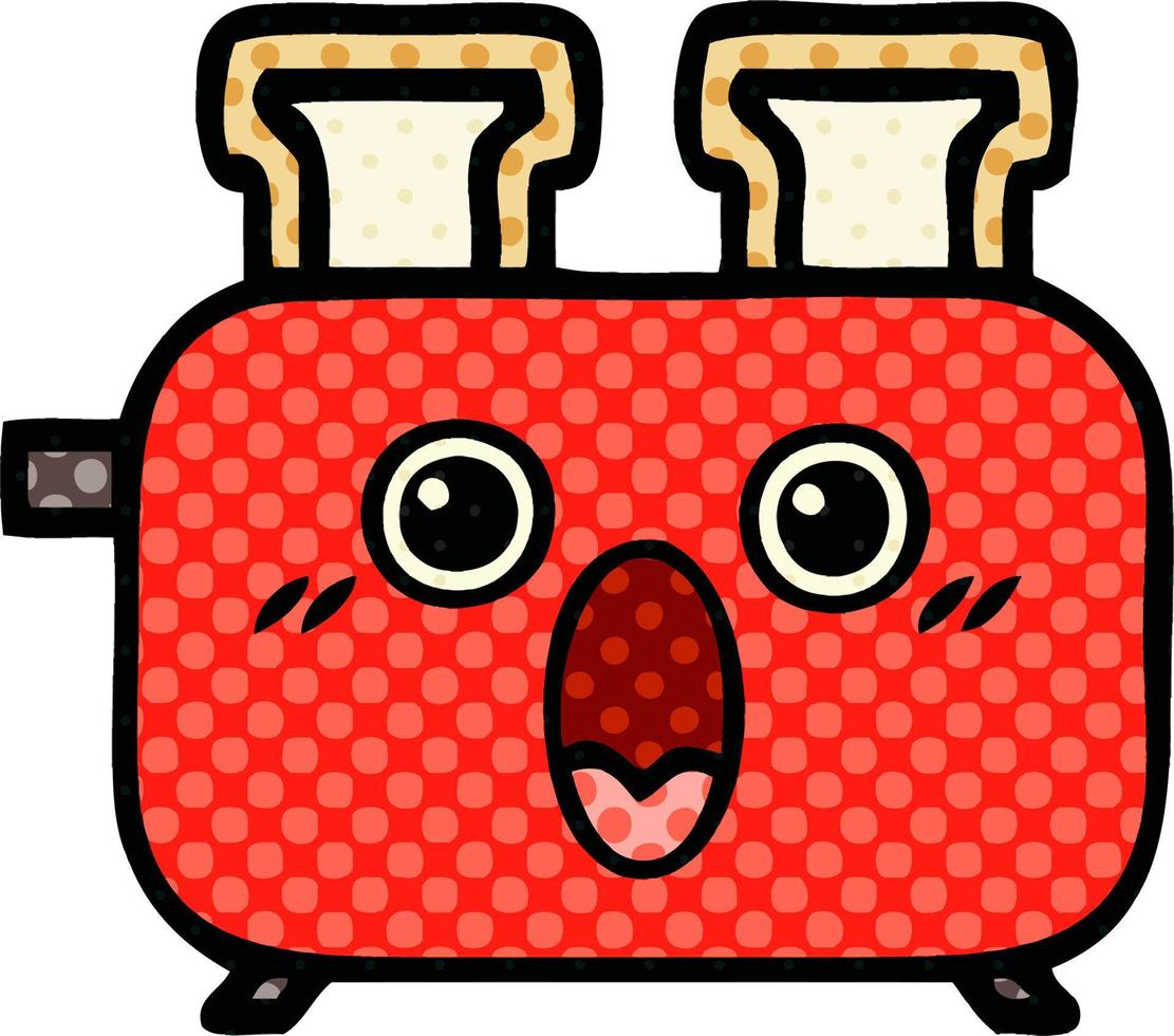 comic book style cartoon of a toaster vector