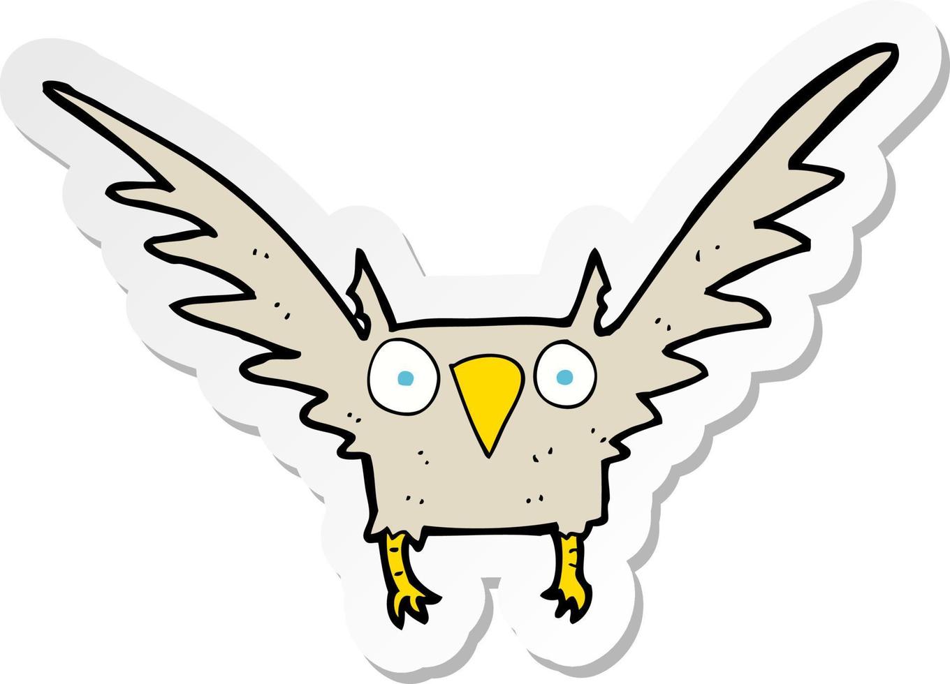 sticker of a cartoon owl vector