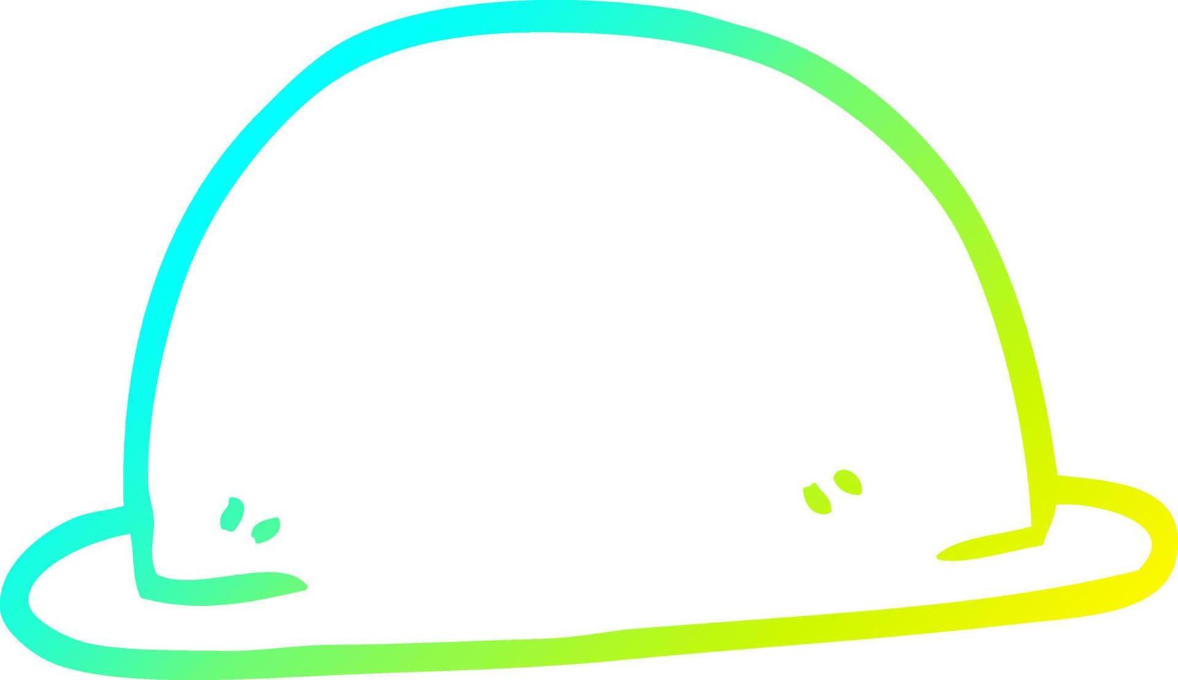 cold gradient line drawing cartoon hat vector