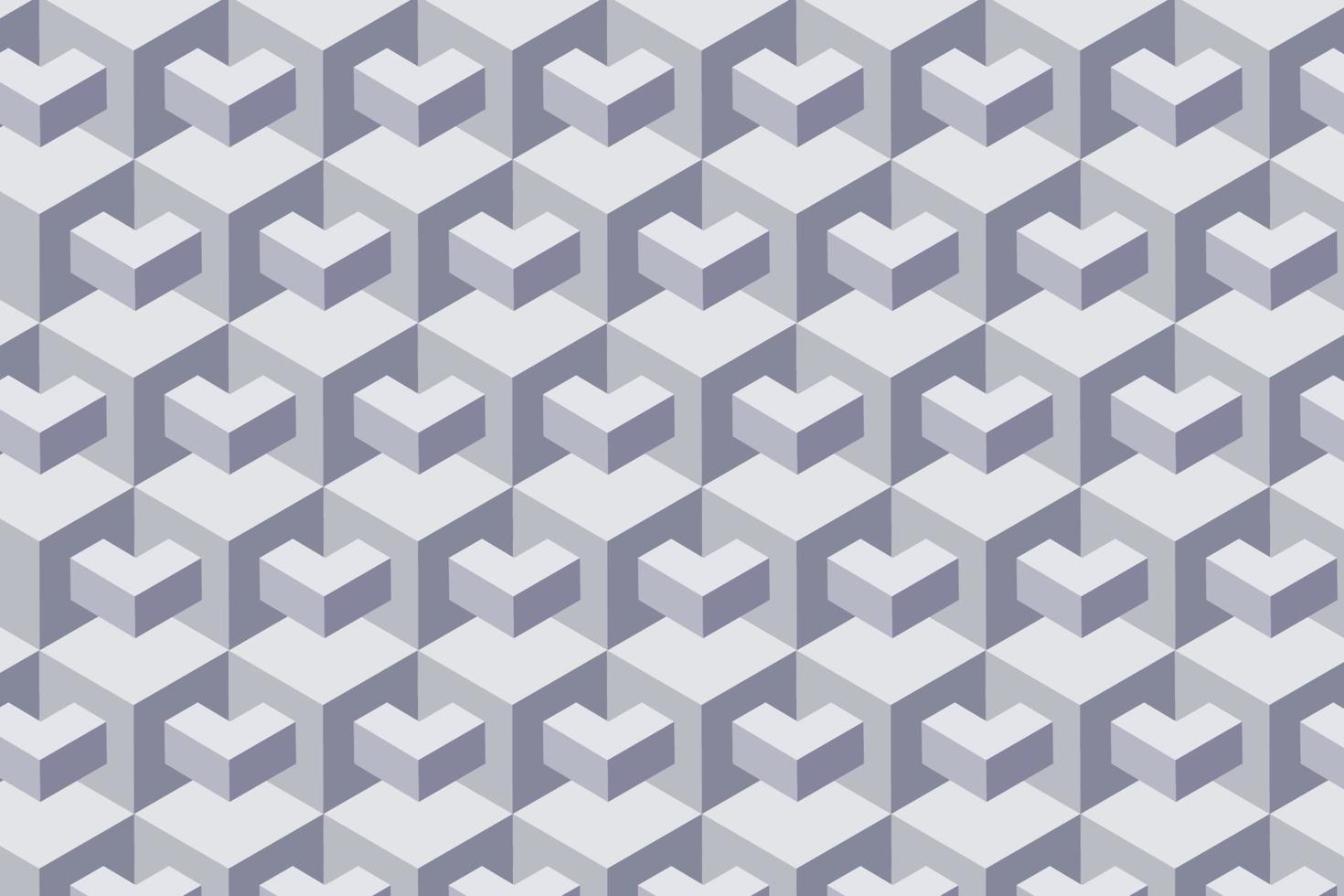 Isometric gray cubes abstract background. Monochrome wallpaper with isometric elements, 3D rendering gray wallpaper. vector