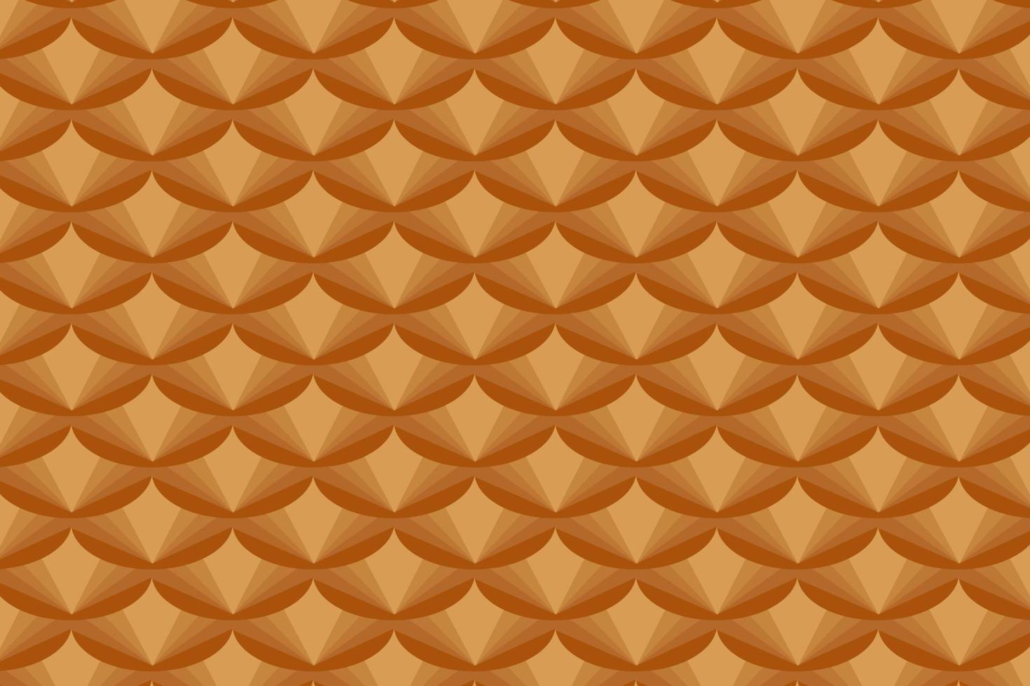 Abstract geometric background with repeating geometric elements. Hanging brown half circles. vector
