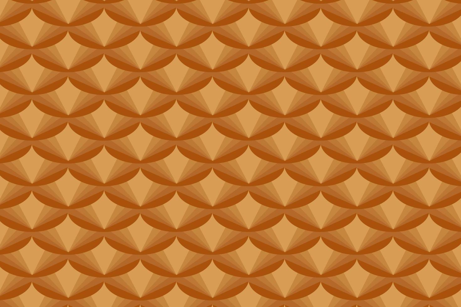 Abstract geometric background with repeating geometric elements. Hanging brown half circles. vector