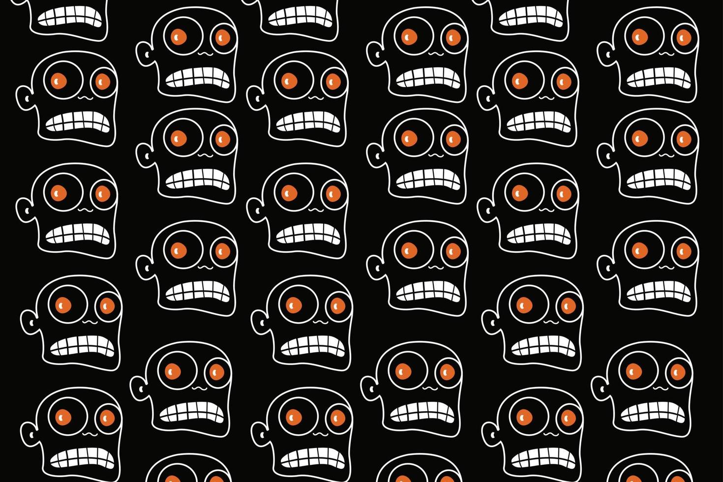 comic skull patterns vector