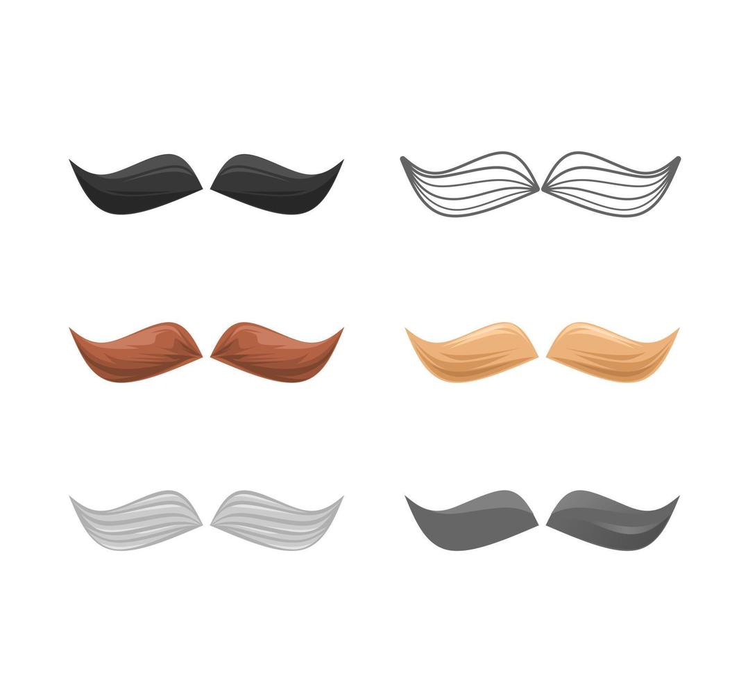 mustache vector icon set
