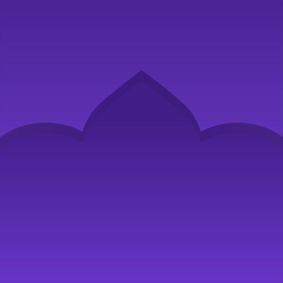 gradient purple background with mosque dome shape for islamic important day design template vector