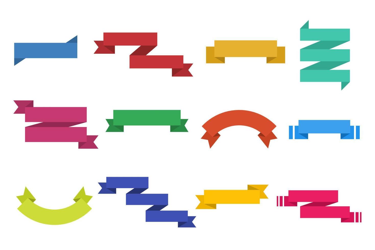 set of colorful ribbons of different shapes and colors for any design element vector