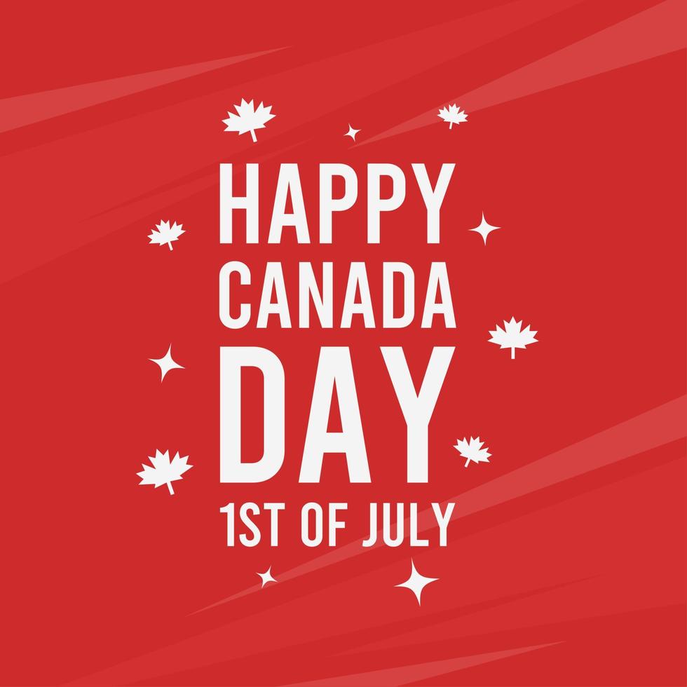 cartel del feliz día de canadá para tarjetas de felicitación, publicidad, publicaciones en redes sociales, marketing, promoción, etc. vector
