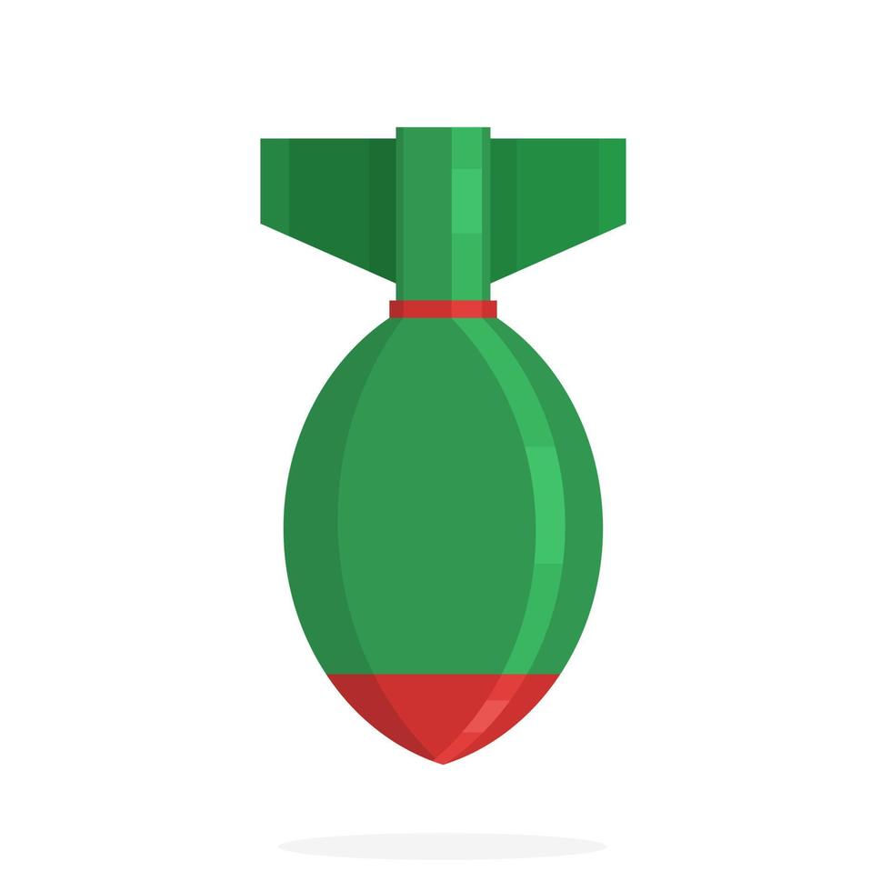 ilustración de bomba de misiles atómicos de color verde y rojo sobre fondo blanco vector