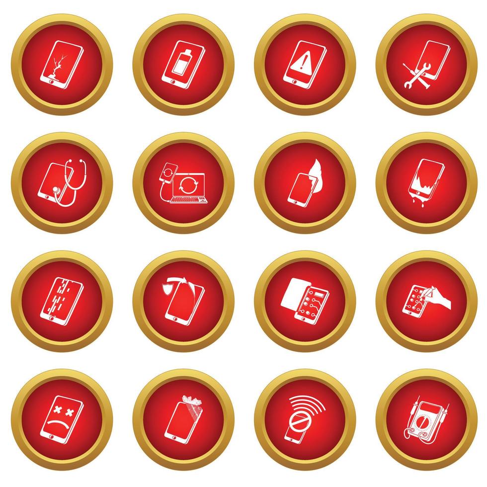 Repair phones fix icons set, simple style vector