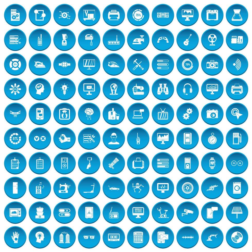 100 set blue vector