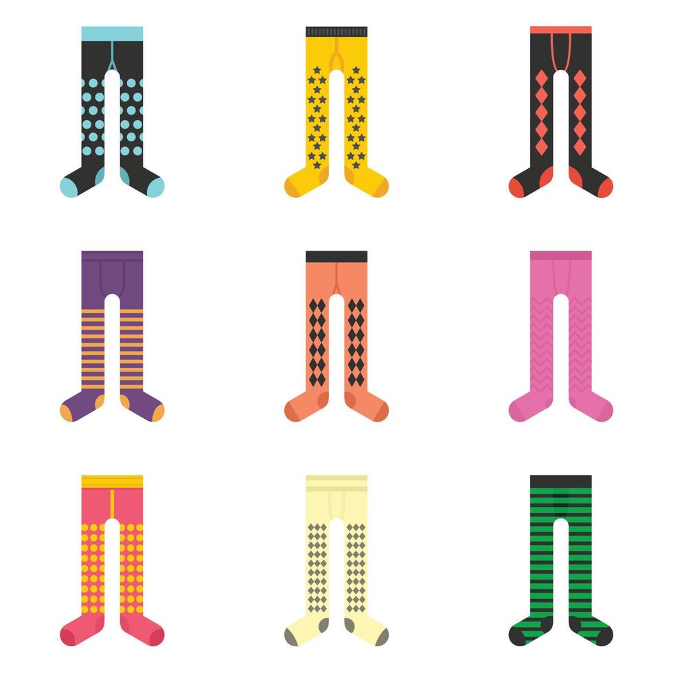 Tights icons set flat vector isolated