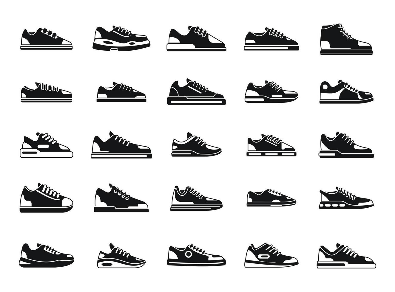 los iconos de las zapatillas establecen un vector simple. zapato de niña