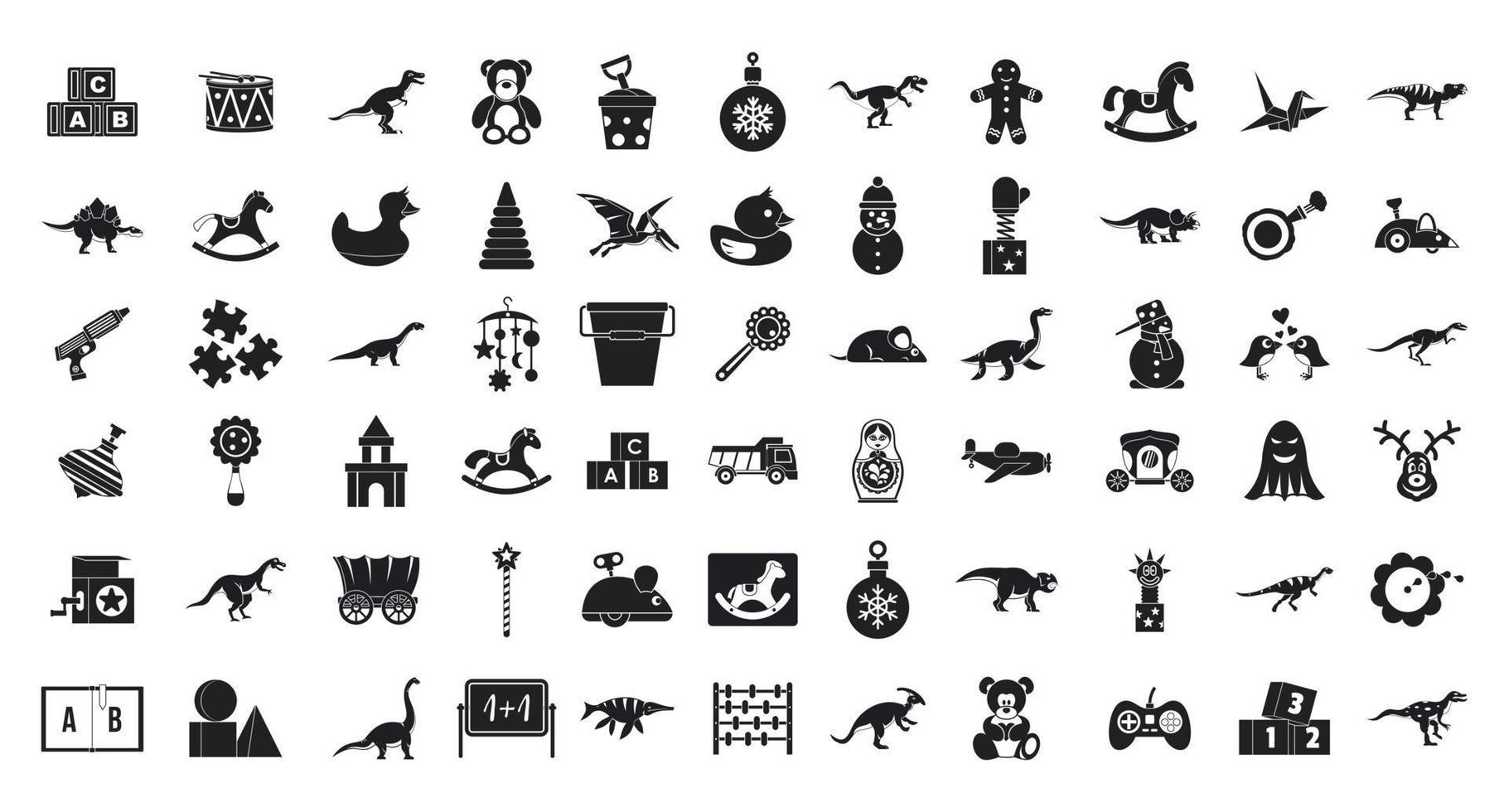 Toys icon set, simple style vector