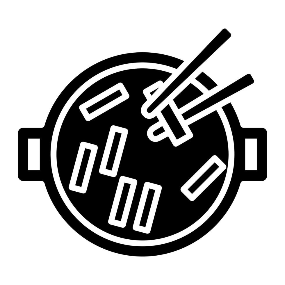 Tteokbokki Glyph Icon vector