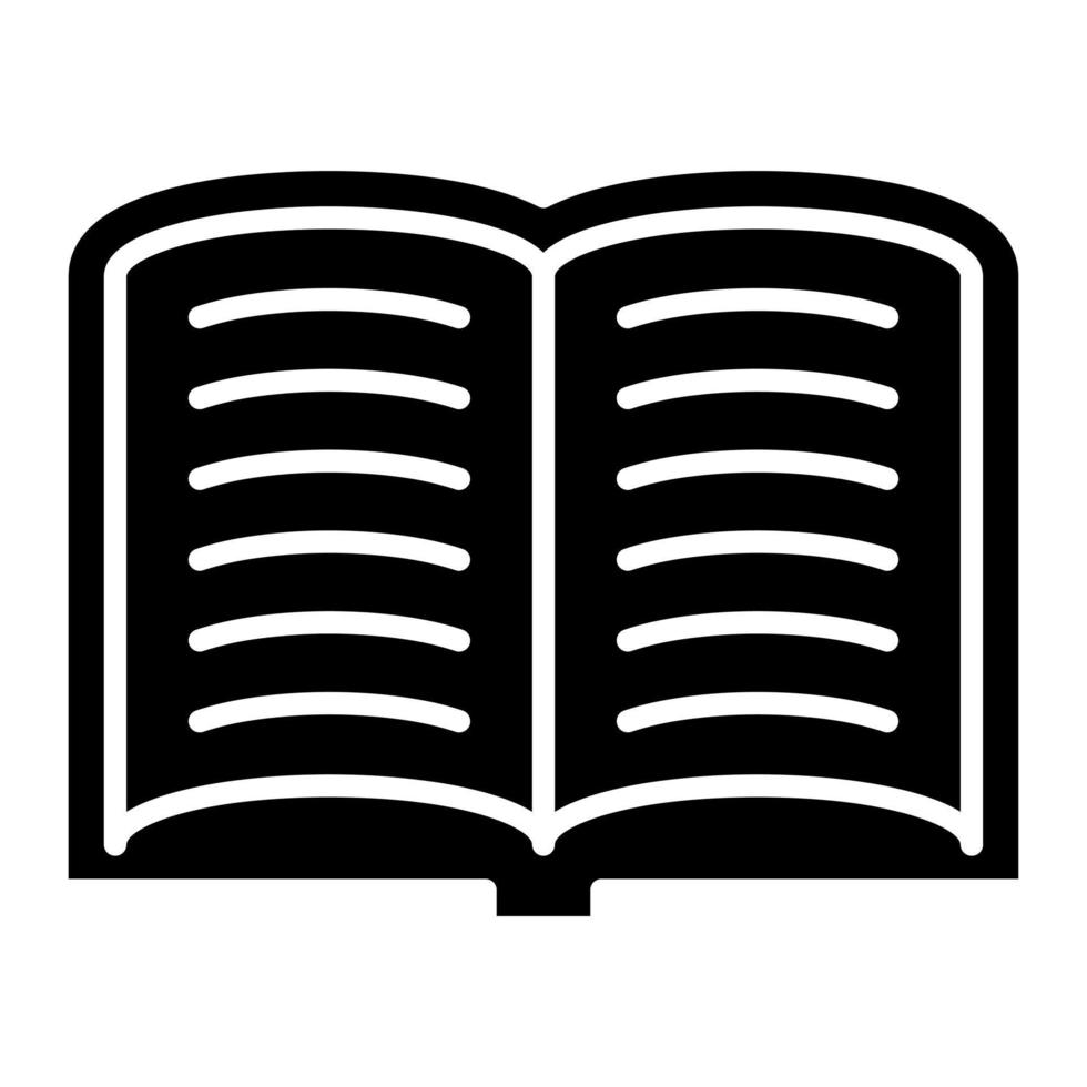 icono de glifo de libro abierto vector