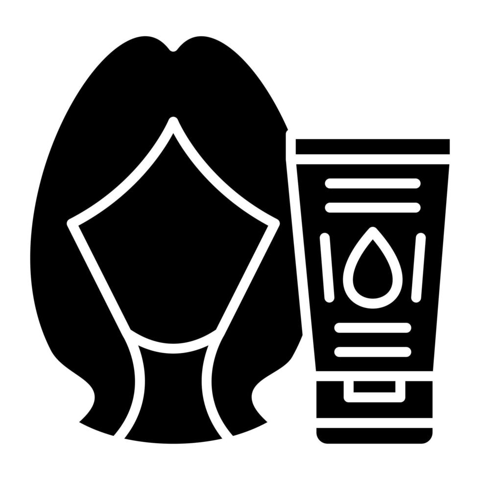 Hair Mask Glyph Icon vector